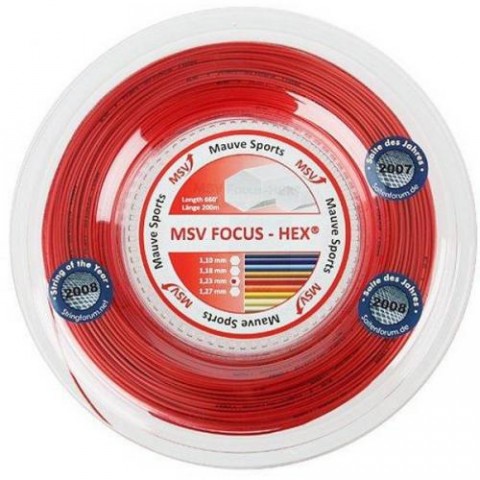 MSV Focus HEX tenisový výplet 200 m - červená - 1,27 mm