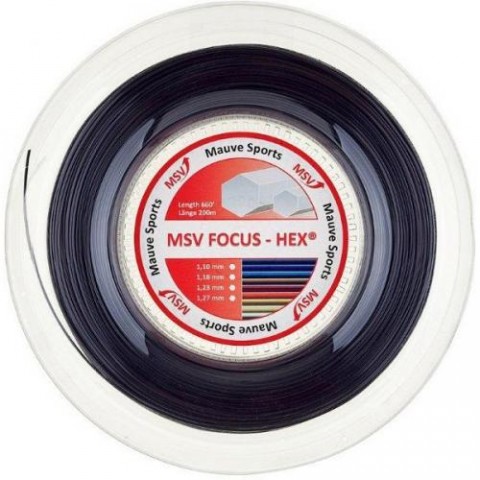 MSV Focus HEX tenisový výplet 200 m - černá