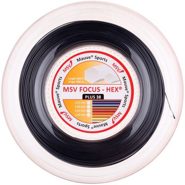 MSV Focus HEX Plus 38 tenisový výplet 200 m - černá - 1,20 mm