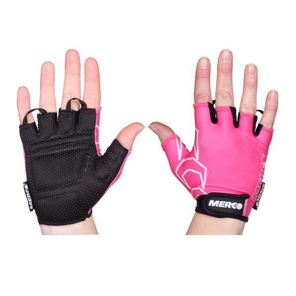 MERCO BG Gel 02 cyklistické rukavice - růžová - černá