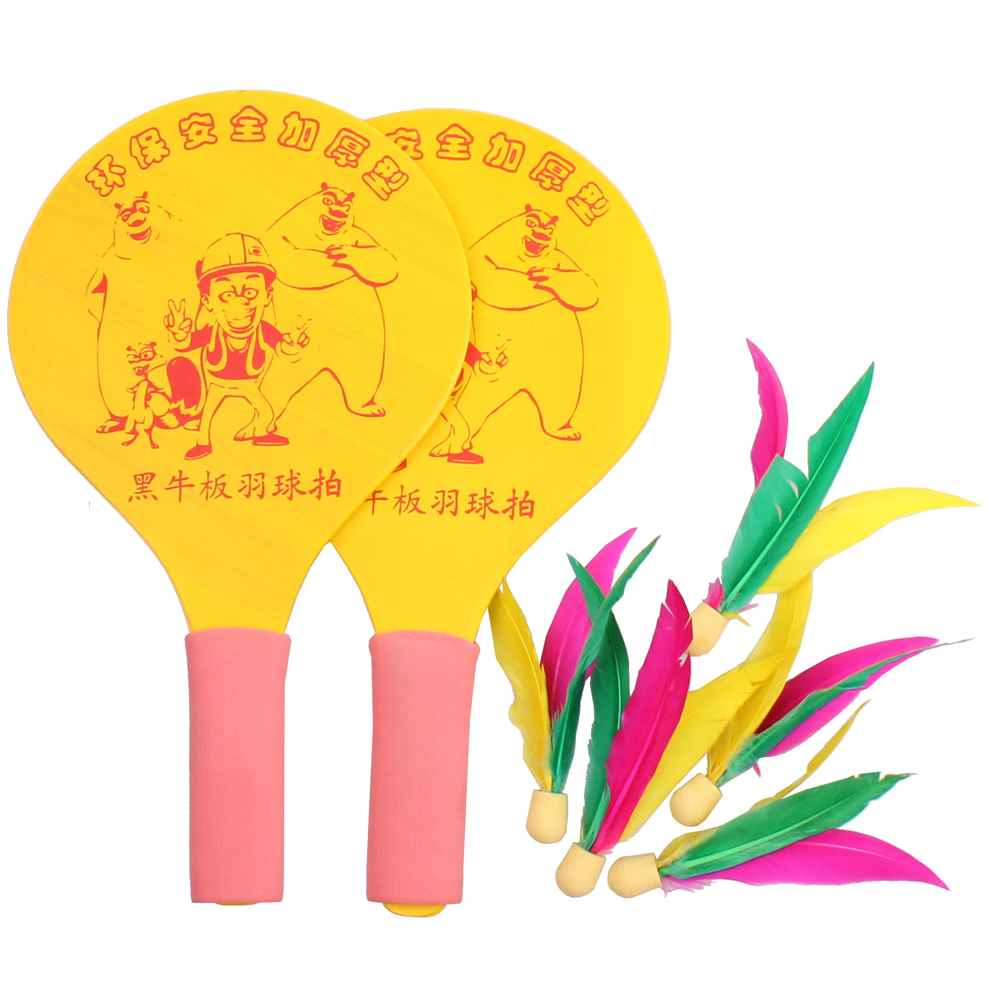 MERCO Battledore dřevěné pálky na badminton - žlutá