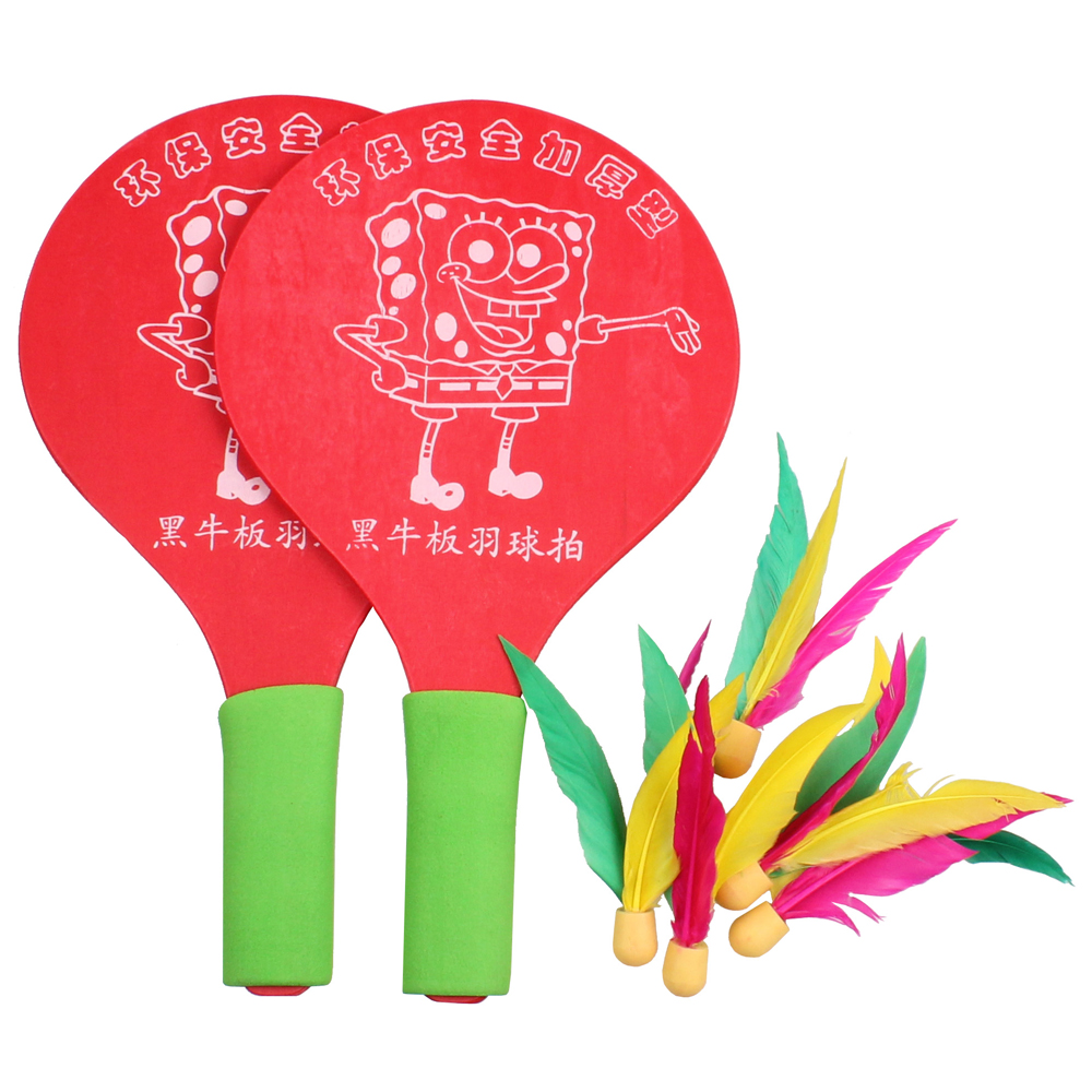 MERCO Battledore dřevěné pálky na badminton - červená
