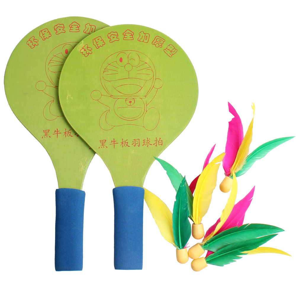 MERCO Battledore dřevěné pálky na badminton - zelená