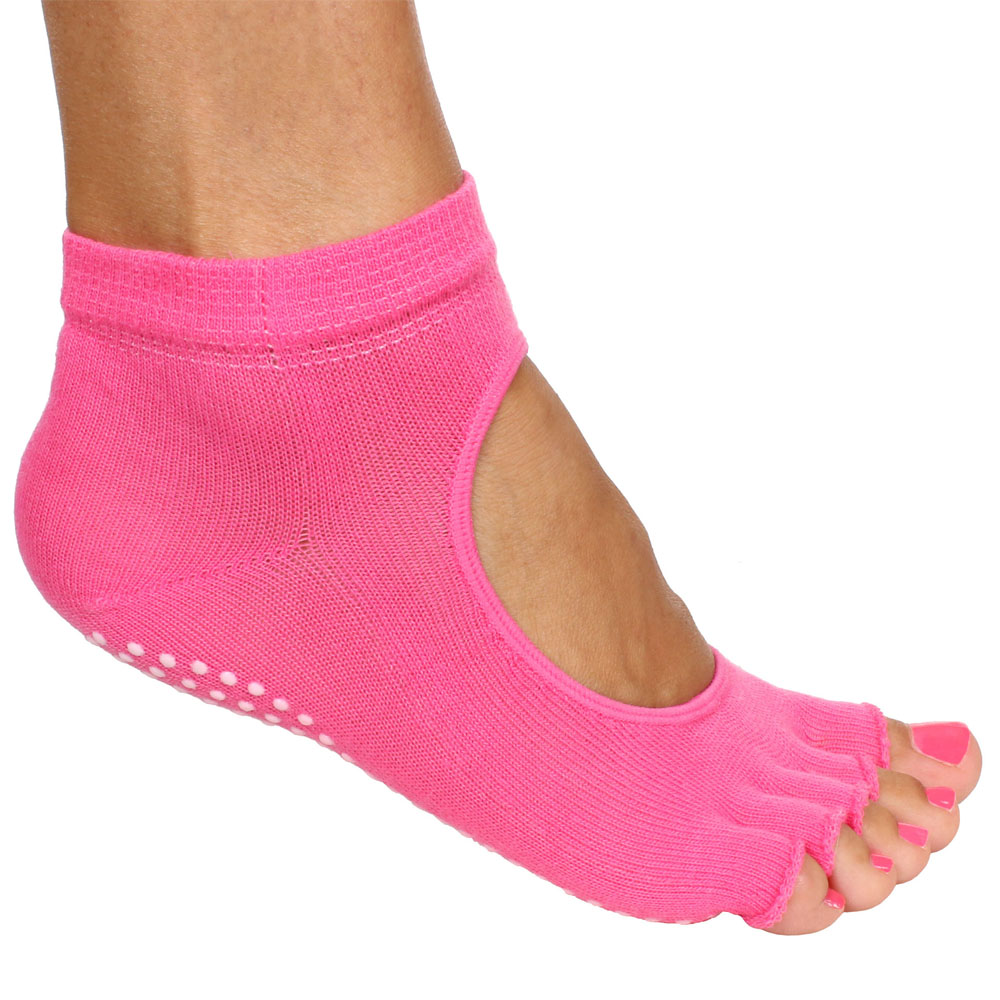 MERCO Grippy S2 ponožky na jógu, bezprsté - růžová