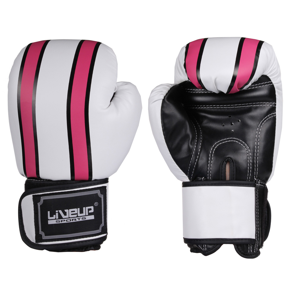 LIVEUP Boxing gloves zápasové boxovací rukavice - bílá - červená