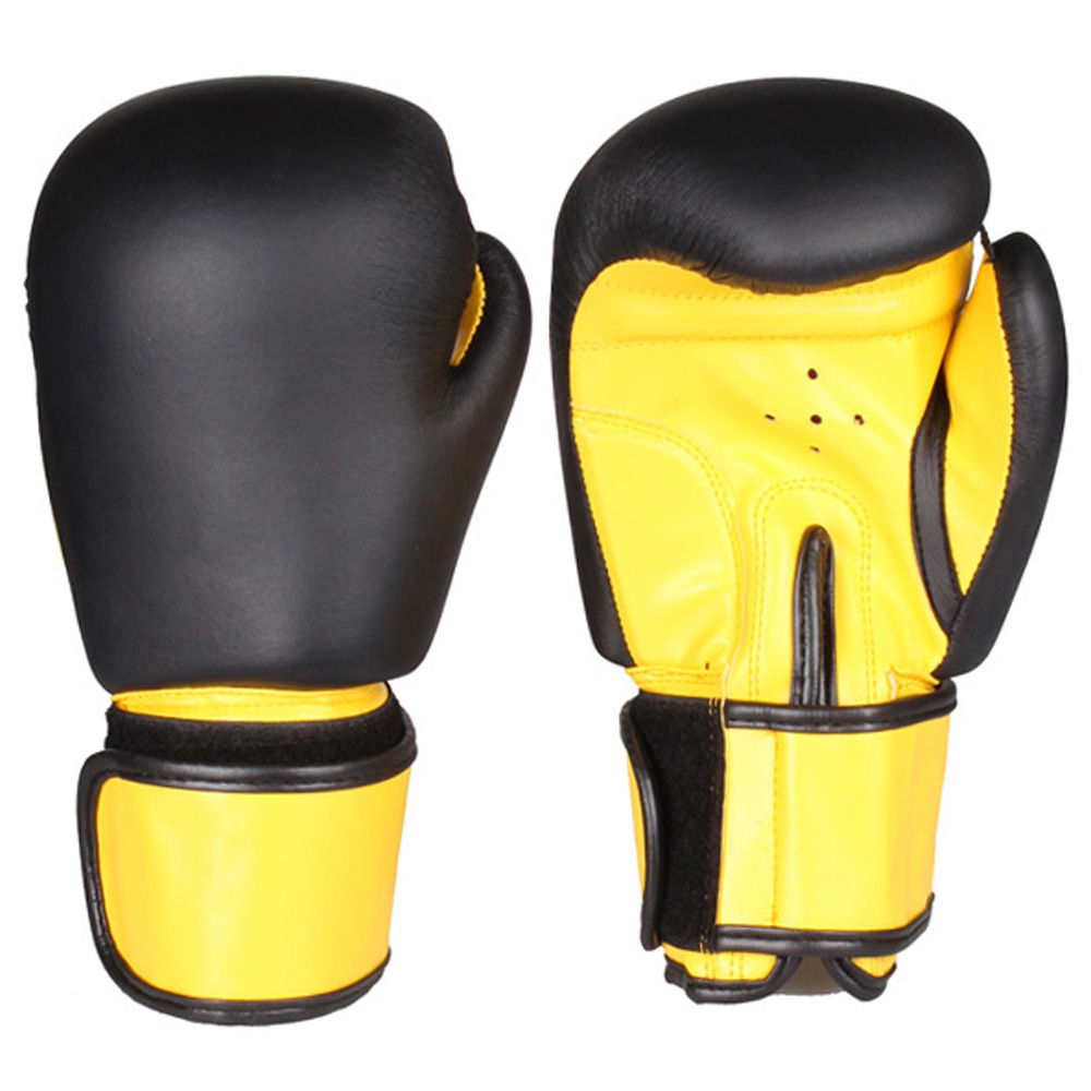 MERCO Fighter zápasové boxovací rukavice - černá - žlutá - 6 oz