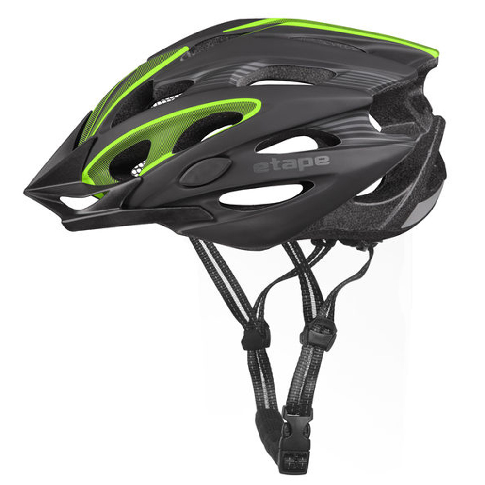 ETAPE Biker cyklistická helma - černá - zelená - L/XL