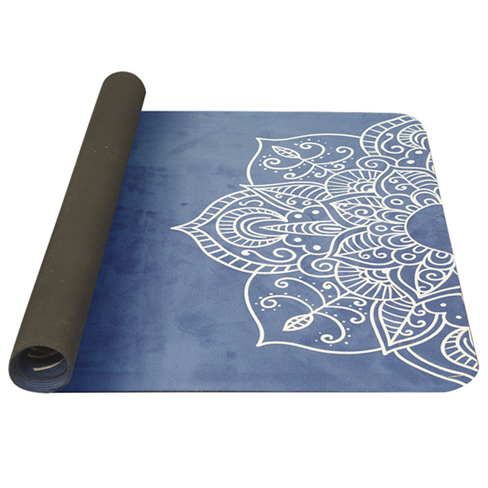 YATE Yoga Mat přírodní guma - vzor H 4 mm - modrá