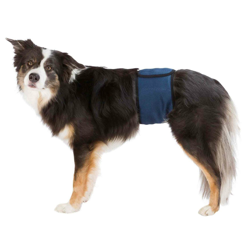 TRIXIE Břišní pás na podložky pro psa samce XL 65-75 cm tmavě modrý