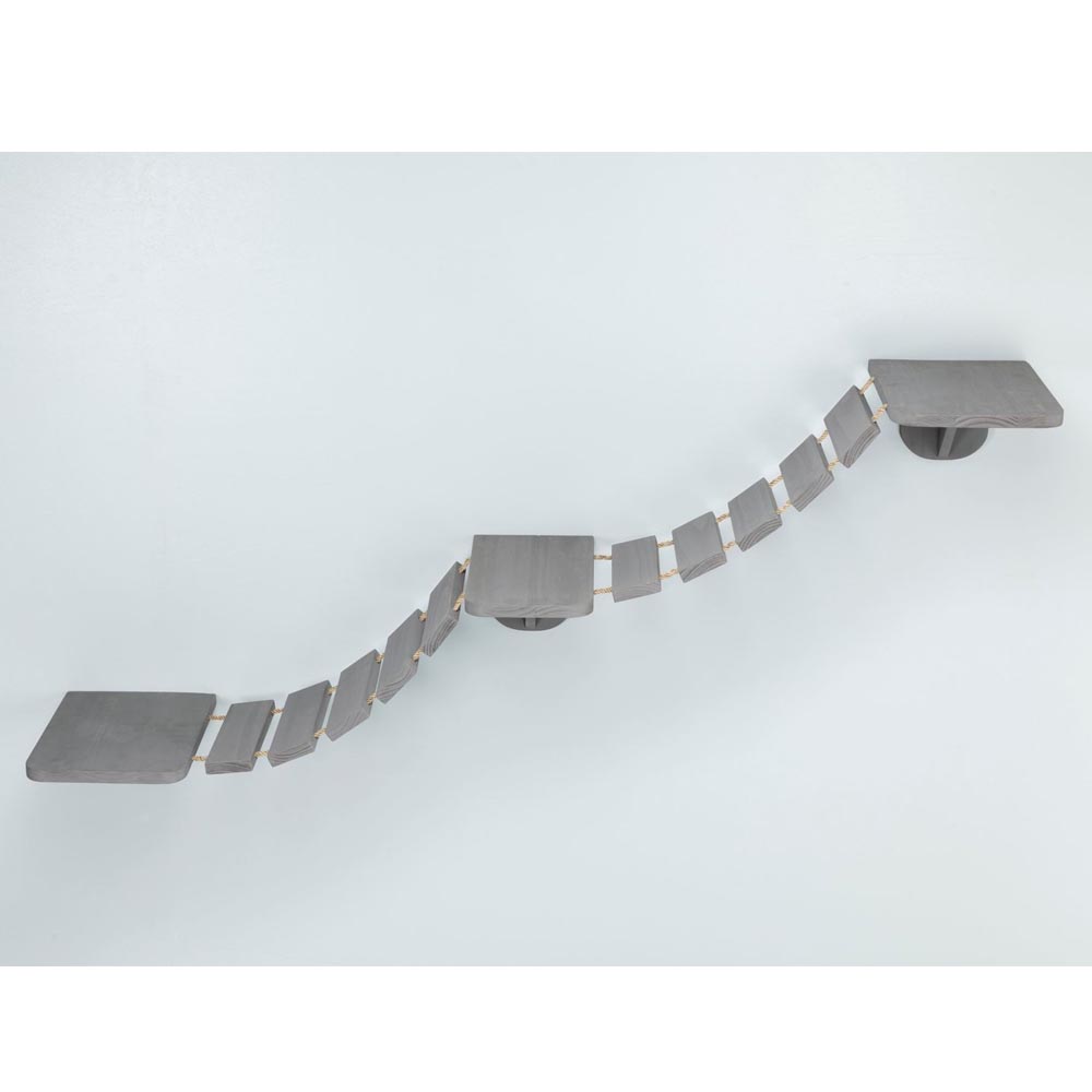 TRIXIE Šplhací žebřík k upevnění na stěnu, 3 platformy, 150x30cm, šedo