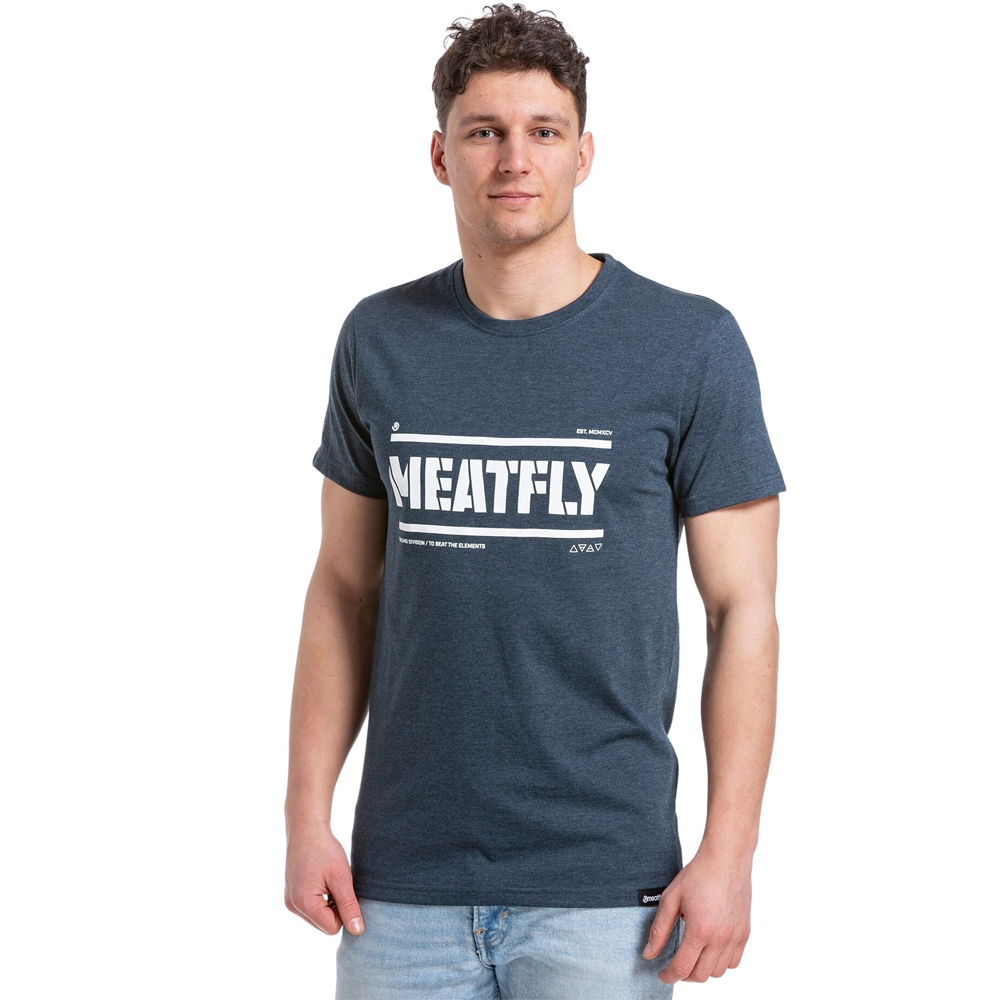 MEATFLY RELE NAVY HEATHER pánské tričko - XXL
