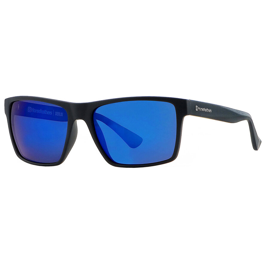 HORSEFEATHERS MERLIN MATT BLACK / MIRROR BLUE sluneční brýle