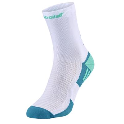 BABOLAT SOCKS PADEL MID-CALF WHITE / ELECTRIC GREEN ponožky